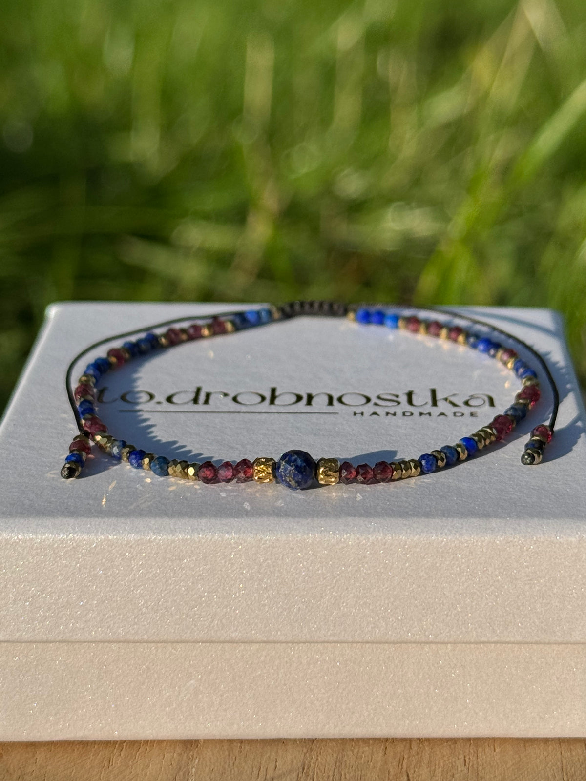 Bransoletka- lapis lazuli, granat