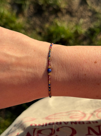 Bransoletka- lapis lazuli, granat