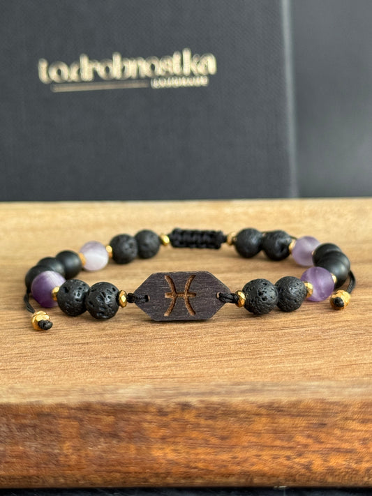 Bransoletka zodiakalna męska RYBY