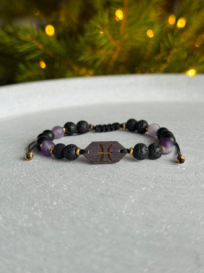 Bransoletka zodiakalna męska RYBY